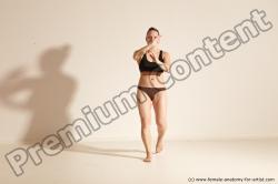 Underwear Martial art Woman White Moving poses Average long colored Dynamic poses Academic